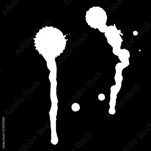 Ink drops and splashes. Blotter spots, liquid paint drip drop splash and ink splatter. Artistic dirty grunge abstract spot vector set. Illustration monochrome drip splash, splat messy inkblot Vector