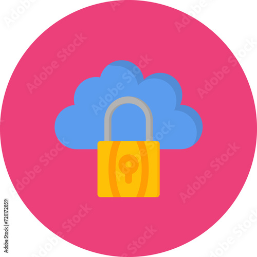 Cloud Lock icon vector image. Can be used for Cloud Computing.