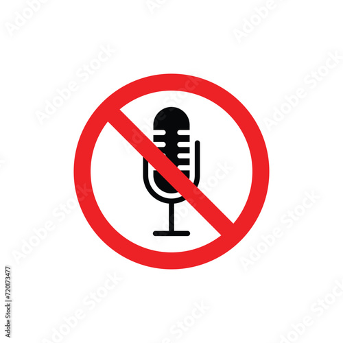 no speaker mic. sign prohibiting speaking from using a microphone