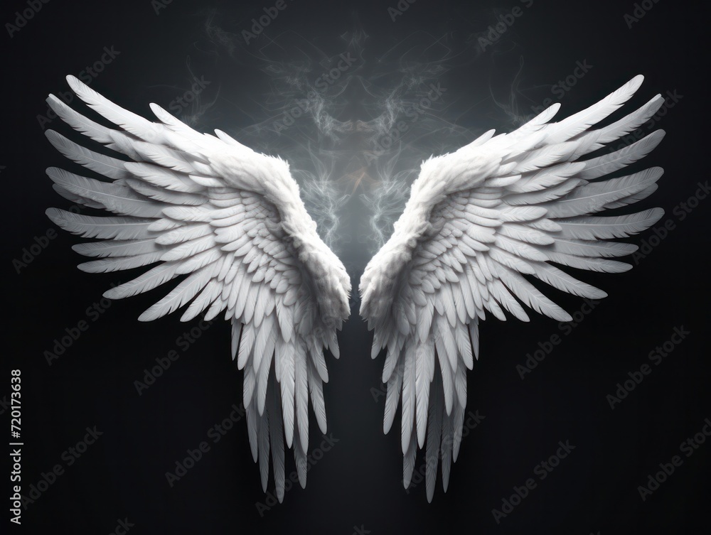 Obraz premium Heavenly Halo and Angel Wings Clipart - Pure and Divine Accessories for Your Designs