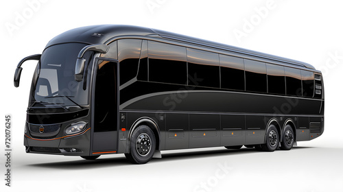 Beautiful luxury Gray black Bus on isolated white background, Mock-up 3d Bus Illustration, Generative Ai