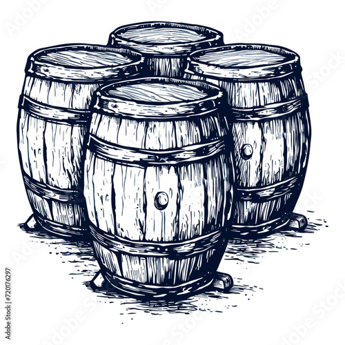 Beer barrel, vector illustration.