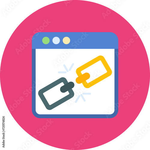 Broken Link icon vector image. Can be used for Online Marketing.