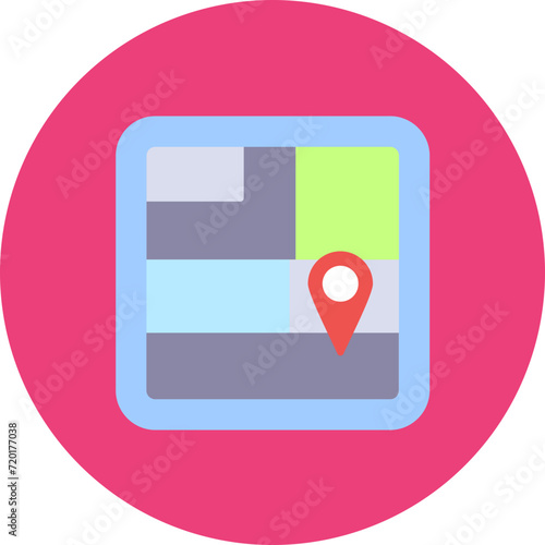 Route Map icon vector image. Can be used for Web Marketing.