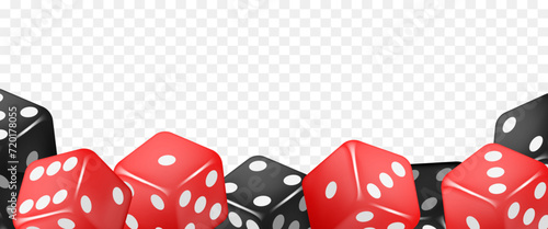 Dice border. Frame of dice.Vector realistic illustration isolated on transparent background.