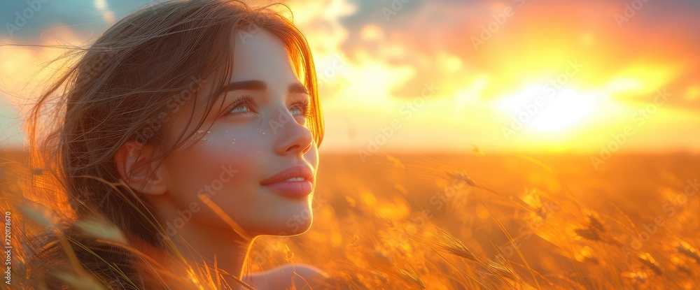 Happy Young Smiling Woman About Eat, Background HD For Designer Happy Young Smiling Woman About Eat, Background HD For Designer