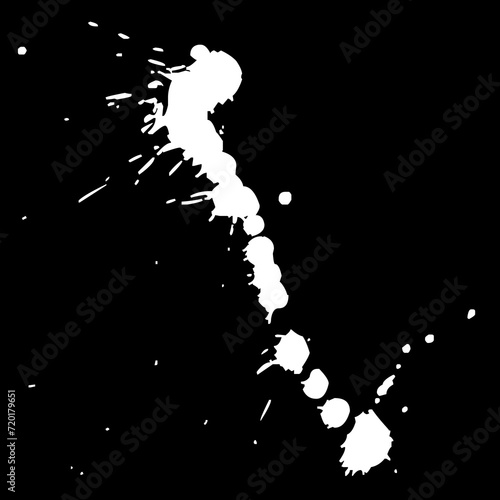 Ink drops and splashes. Blotter spots, liquid paint drip drop splash and ink splatter. Artistic dirty grunge abstract spot vector set. Illustration monochrome drip splash, splat messy inkblot Vector