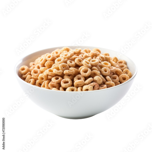 Bowl of whole grain cereal isolated on transparent background