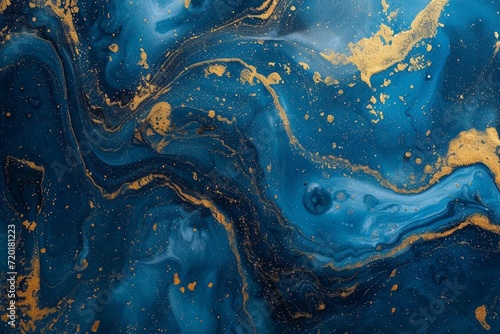  Blue and gold marble background
