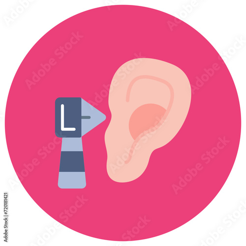 Otoscopy icon vector image. Can be used for Health Checkup.