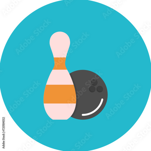 Bowling icon vector image. Can be used for Olympics.