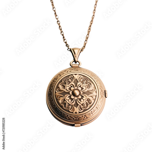 artistic jewelry necklace with pendant on transparent background