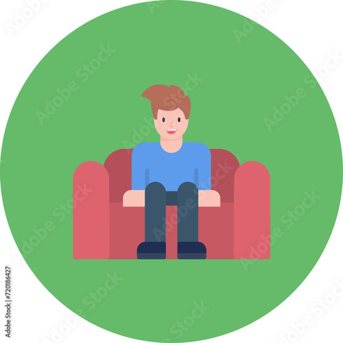 Sitting icon vector image. Can be used for Housekeeping.