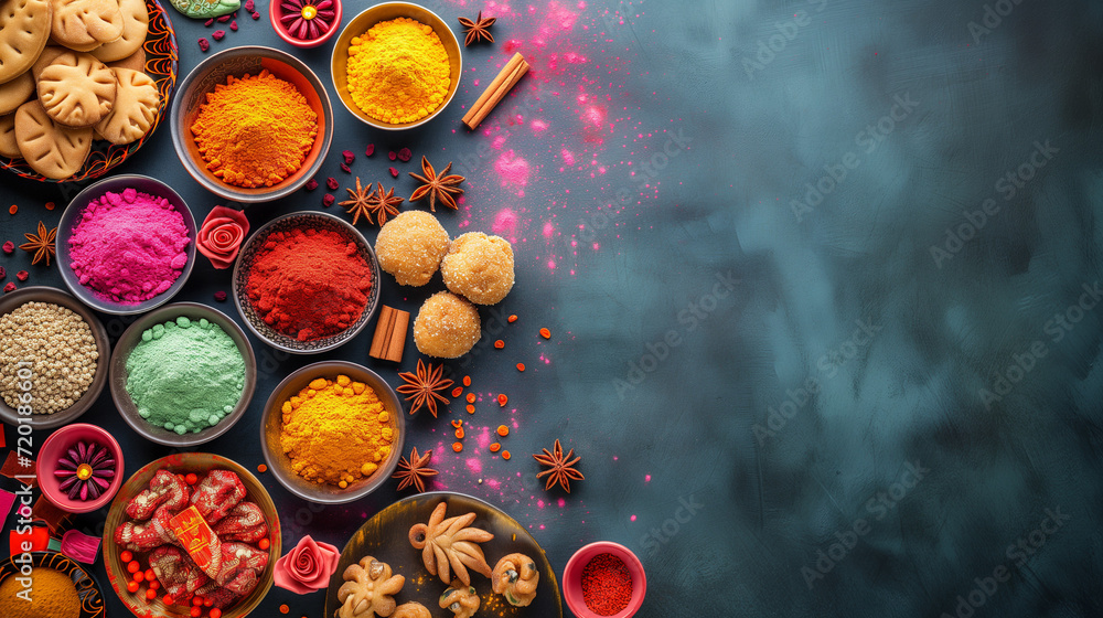 Chinese New Year desserts meet the vibrancy of Indian color festivals, blending cultural sweetness and colorful joy to create a delightful and multicultural culinary celebration Chinese New Year desserts meet the vibrancy of Indian color festivals, blending cultural sweetness and colorful joy to create a delightful and multicultural culinary celebration