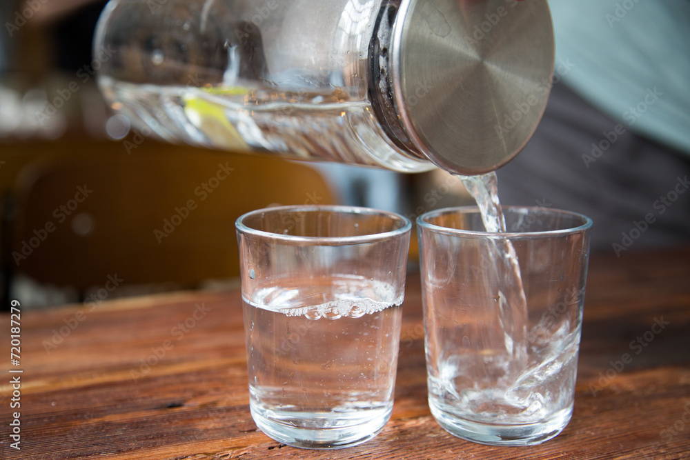 Water glass, water, holding a water glass Water glass, water, holding a water glass