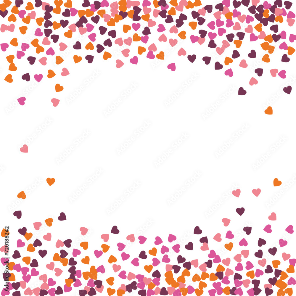 Bright hearts confetti corner frame on white background. Valentine's Day. Banner template. Space for text. illustration. Bright hearts confetti corner frame on white background. Valentine's Day. Banner template. Space for text. illustration.
