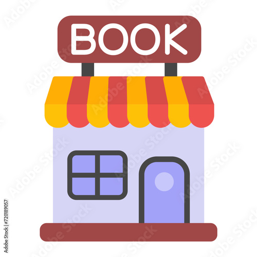 Book Shop icon vector image. Can be used for Shops and Stores.