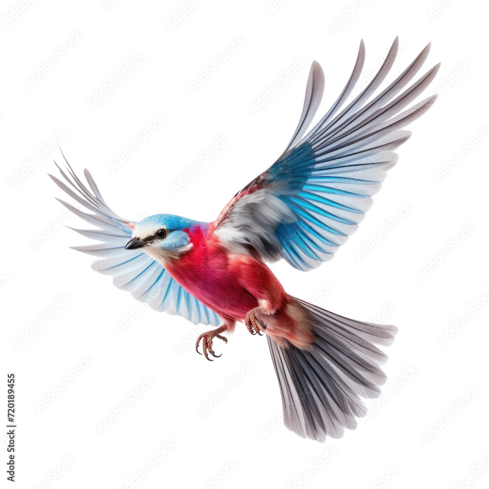 Obraz premium Shamlet macaw isolated on transparent background, Colorful feathers bird