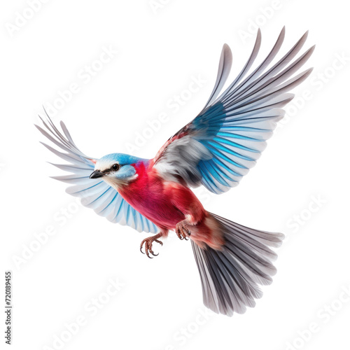 Shamlet macaw isolated on transparent background, Colorful feathers bird