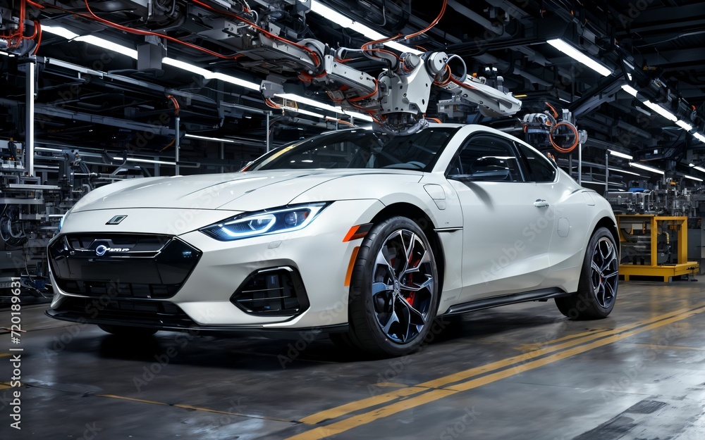Efficiency Unleashed A Glimpse into the Future of Manufacturing with Automated Robotics and Electric Vehicle Assembly ai generated Efficiency Unleashed A Glimpse into the Future of Manufacturing with Automated Robotics and Electric Vehicle Assembly ai generated