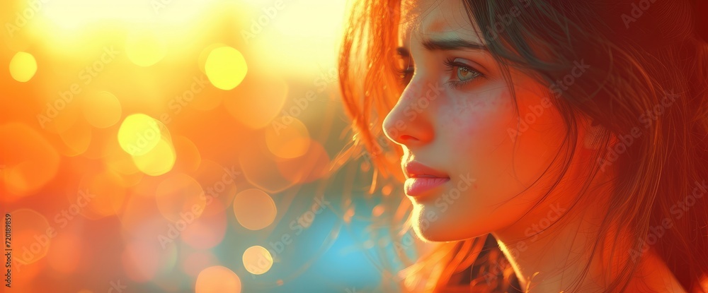 Pretty Girl Frightened Looks On Retro, Background HD For Designer Pretty Girl Frightened Looks On Retro, Background HD For Designer