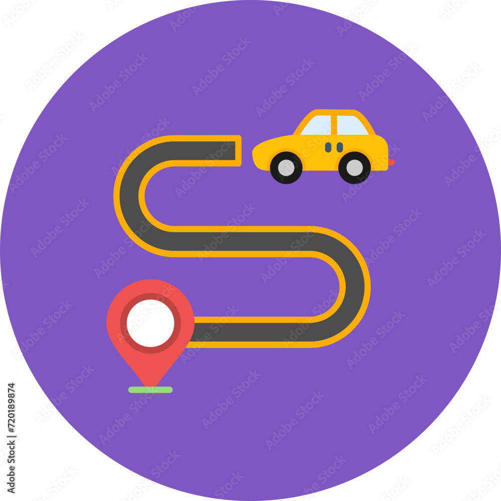 Driving Route icon vector image. Can be used for Map and Navigation. Driving Route icon vector image. Can be used for Map and Navigation.