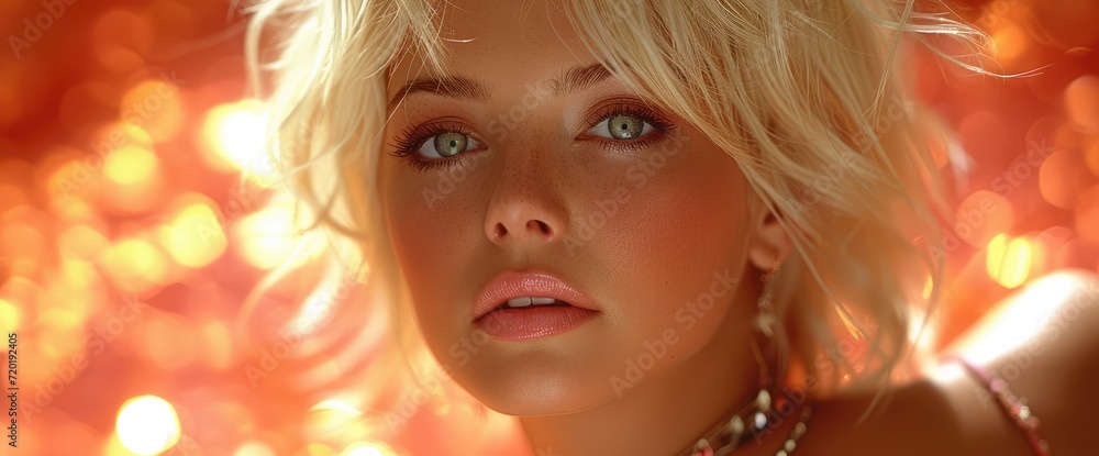 Young Blonde Woman Singing Song Using, Background HD For Designer Young Blonde Woman Singing Song Using, Background HD For Designer