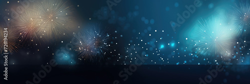 Happy New Year, Beautiful creative holiday background with fireworks and Sparkling, space for text	