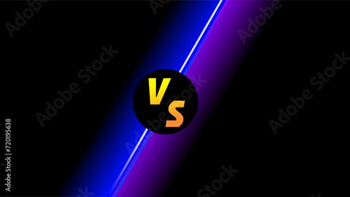 Double black with orange versus text screen with dark blue and purple partition separating concepts for comparison presentation background.
