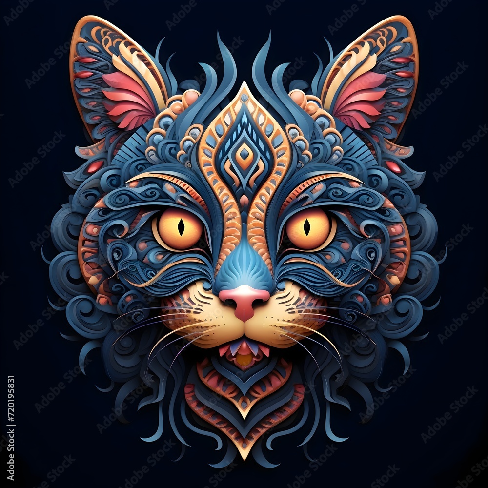 Colorful abstract animal artwork portrait decoration 