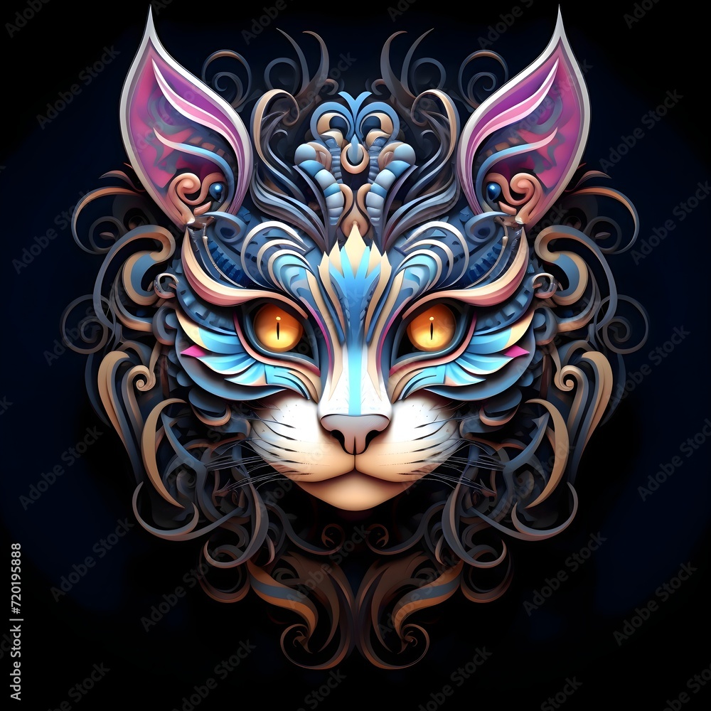 Colorful abstract animal artwork portrait decoration 