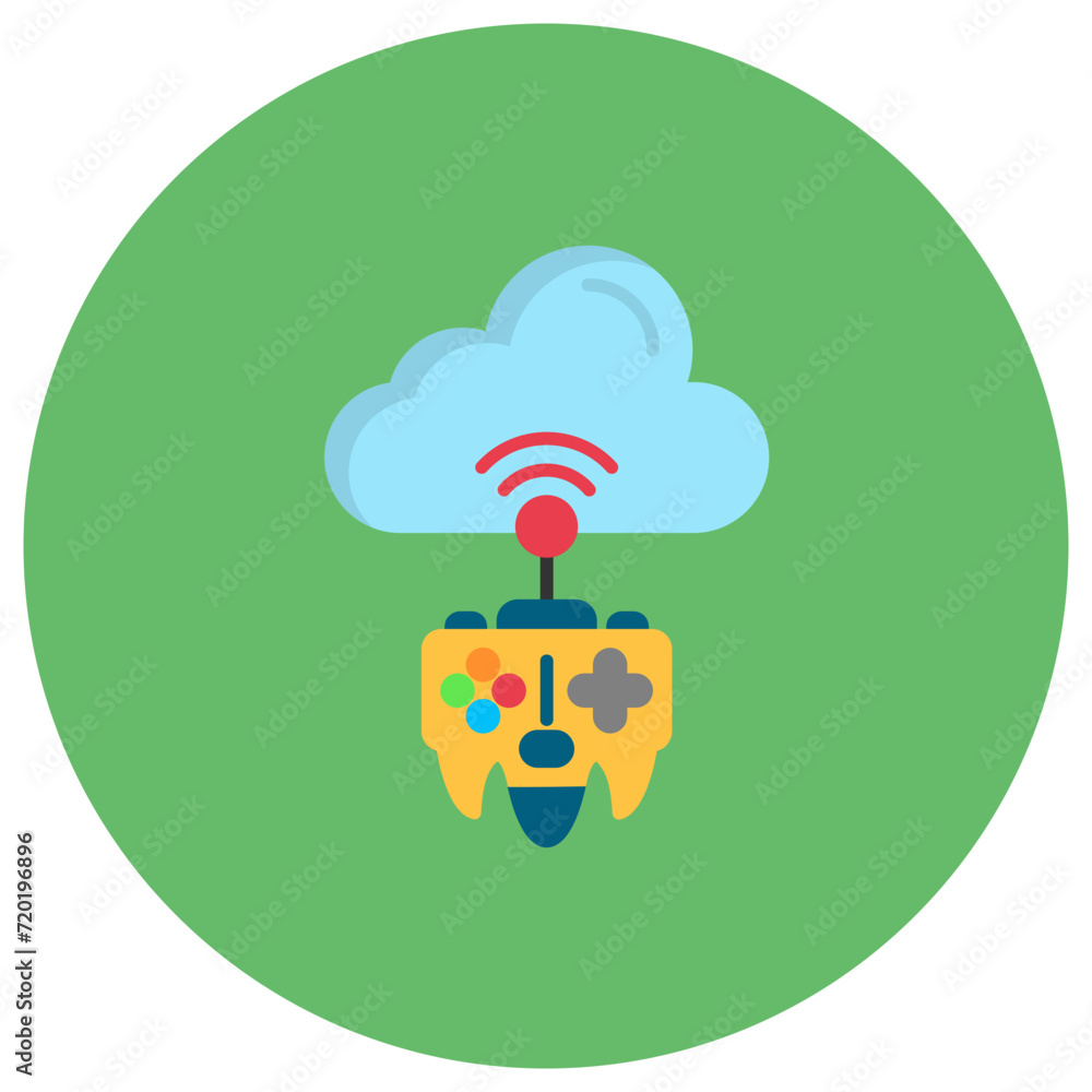 Cloud Game icon vector image. Can be used for Online Game. Cloud Game icon vector image. Can be used for Online Game.