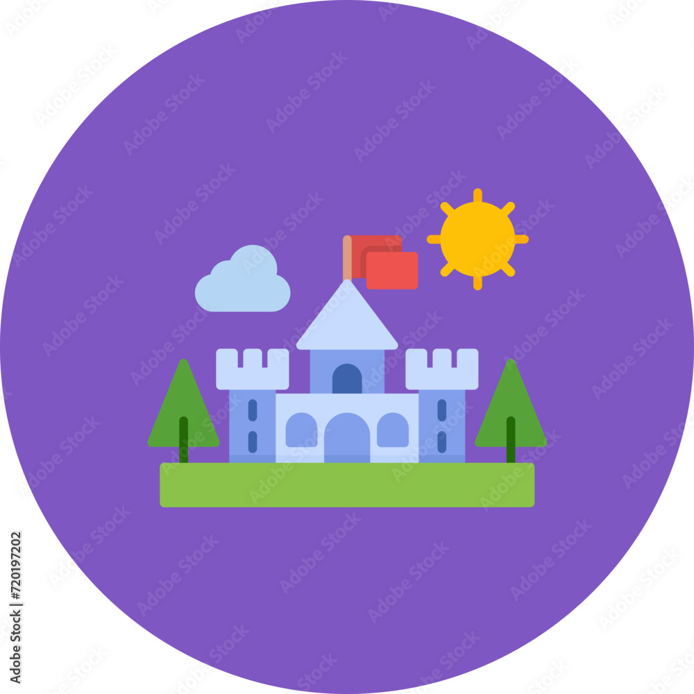 Castle Landscape icon vector image. Can be used for Landscapes. Castle Landscape icon vector image. Can be used for Landscapes.