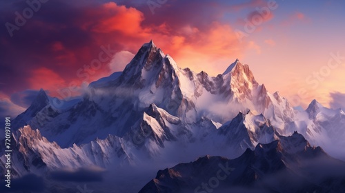 Majestic mountains with snow-capped peaks