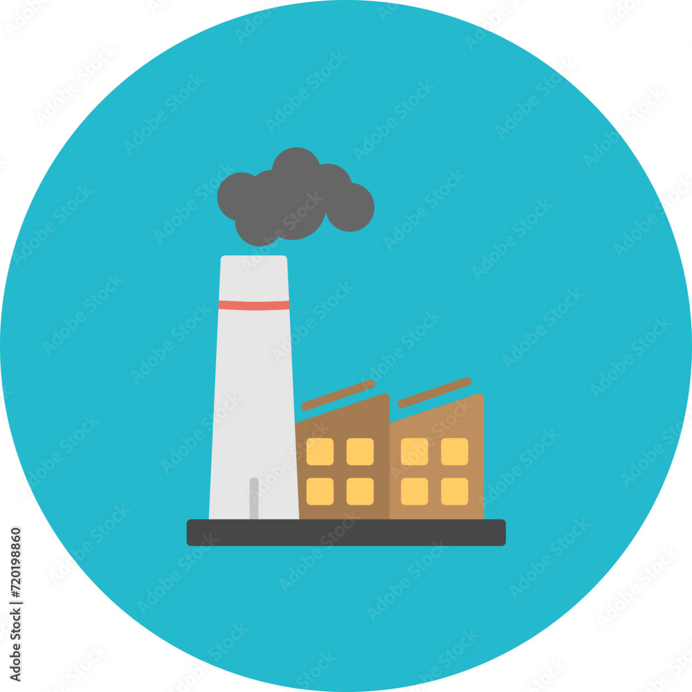 Obraz premium Factory Chimneys icon vector image. Can be used for Nuclear Energy.
