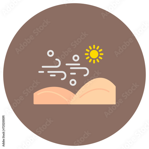 Desert Sandstorm icon vector image. Can be used for Desert.