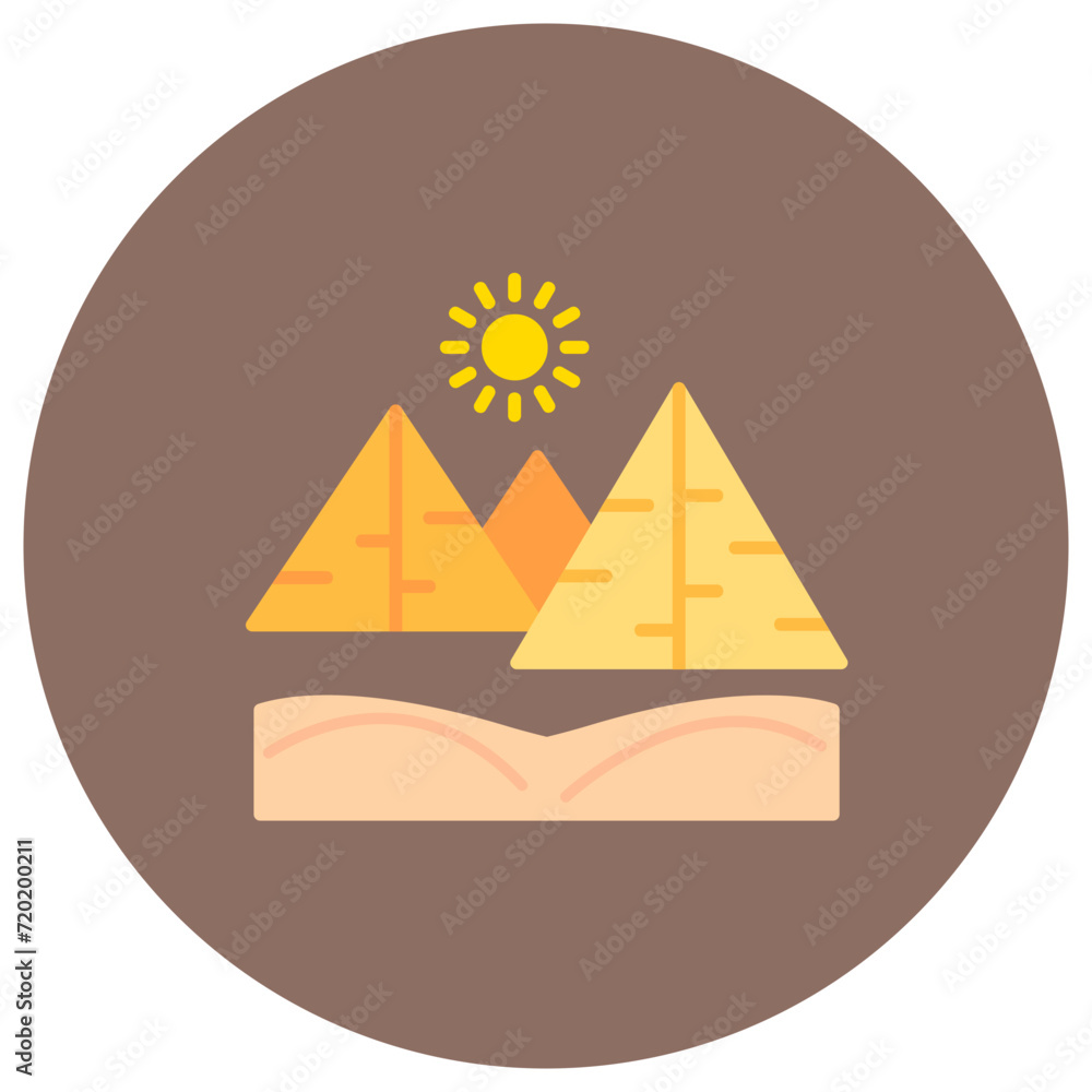 Desert Pyramids icon vector image. Can be used for Desert. Desert Pyramids icon vector image. Can be used for Desert.