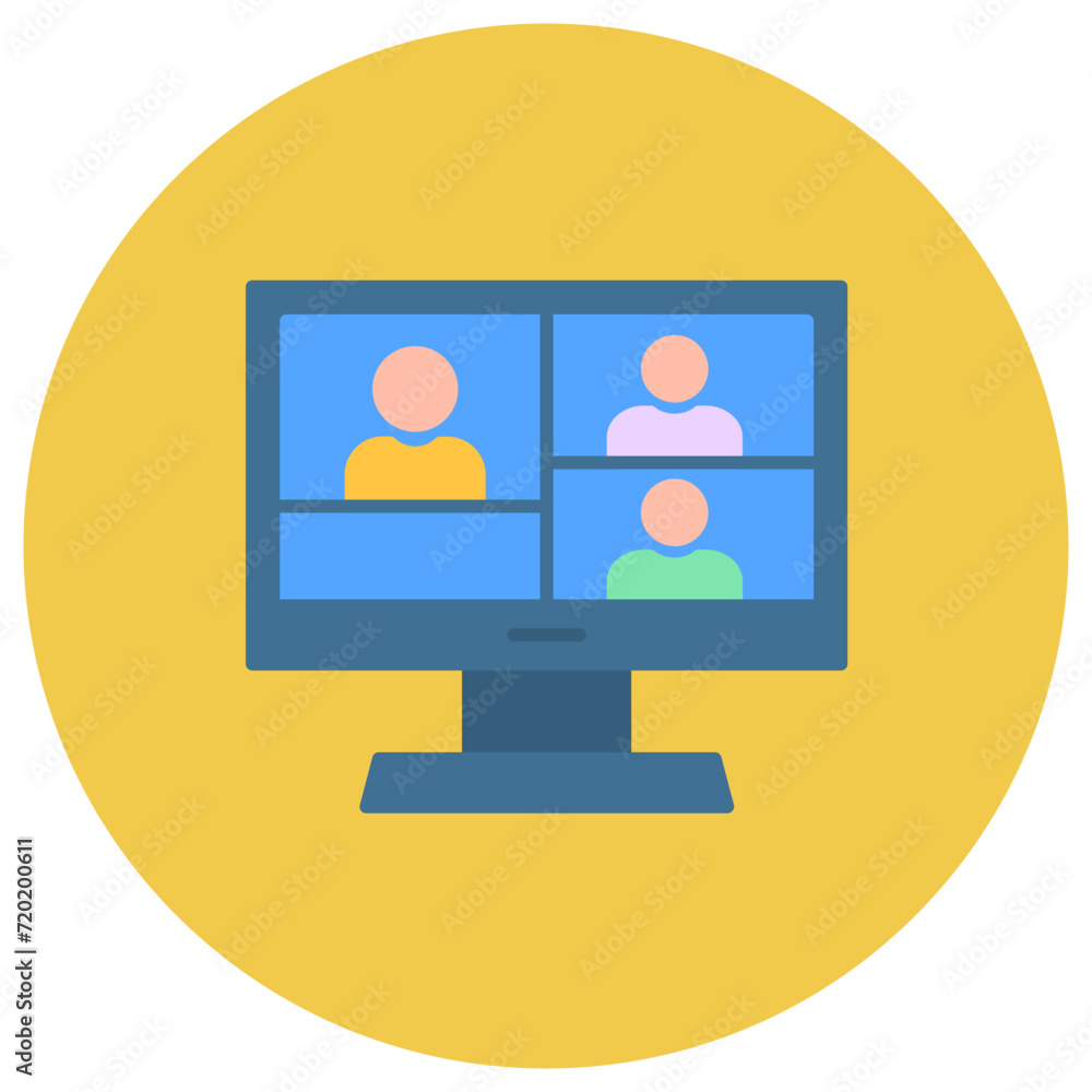 Online Meeting icon vector image. Can be used for Communications. Online Meeting icon vector image. Can be used for Communications.