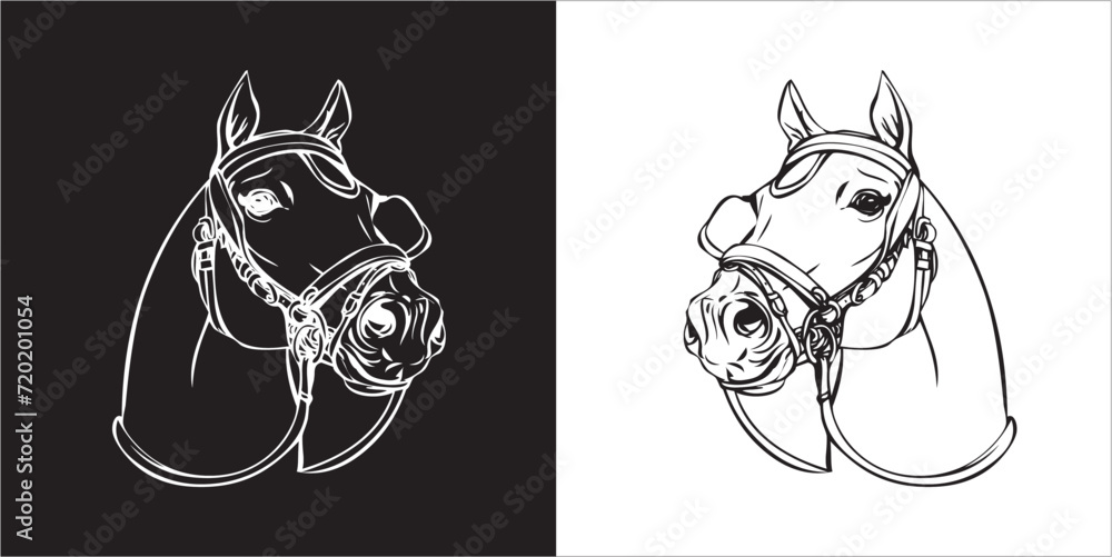 Illustration vector graphics of horse head icon Illustration vector graphics of horse head icon
