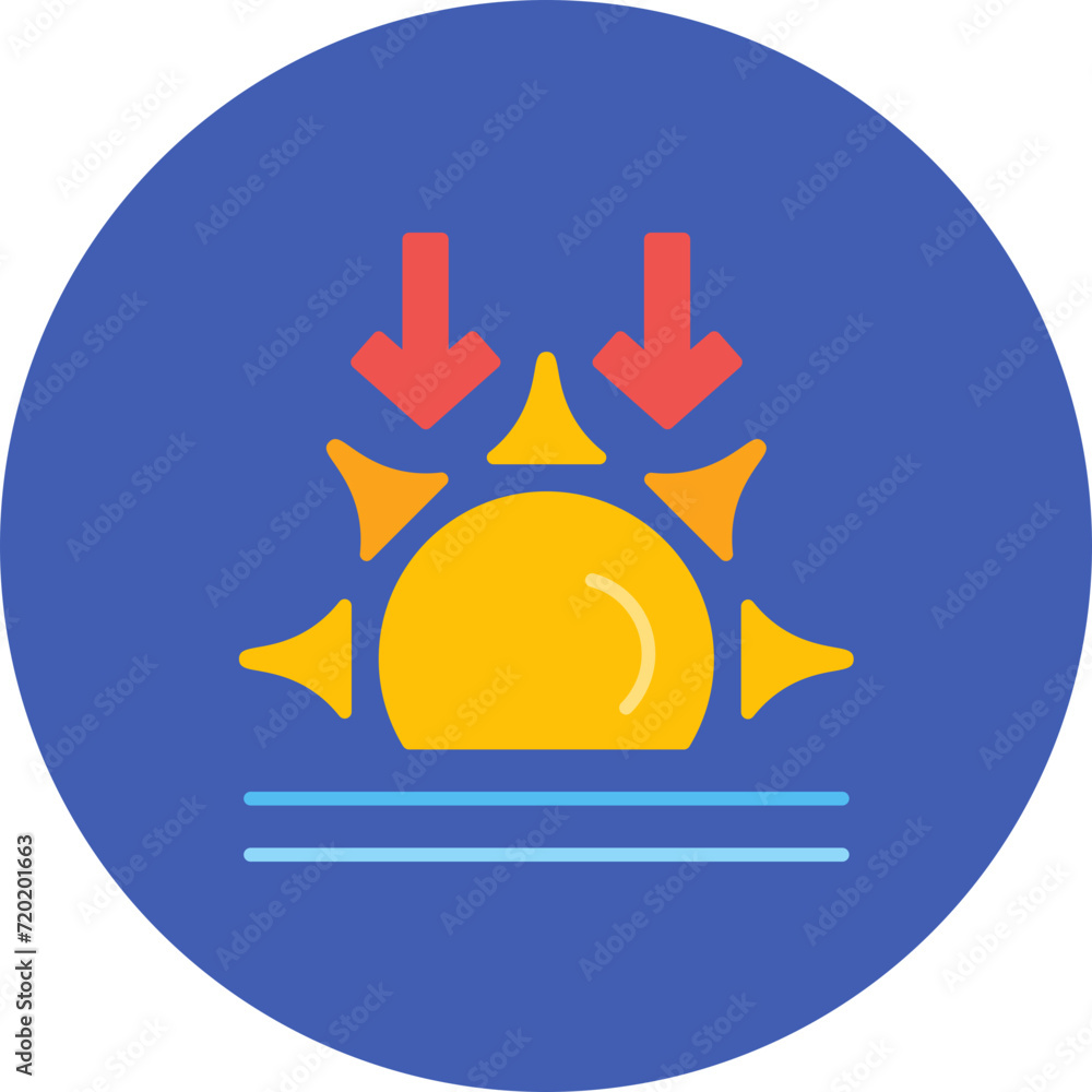 Sunset icon vector image. Can be used for Weather. Sunset icon vector image. Can be used for Weather.