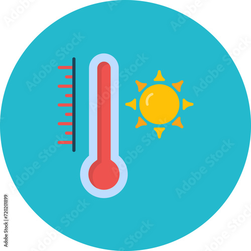 Hot Temperature icon vector image. Can be used for Weather.