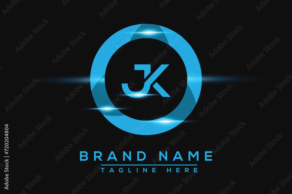 JK Blue logo Design. Vector logo design for business.