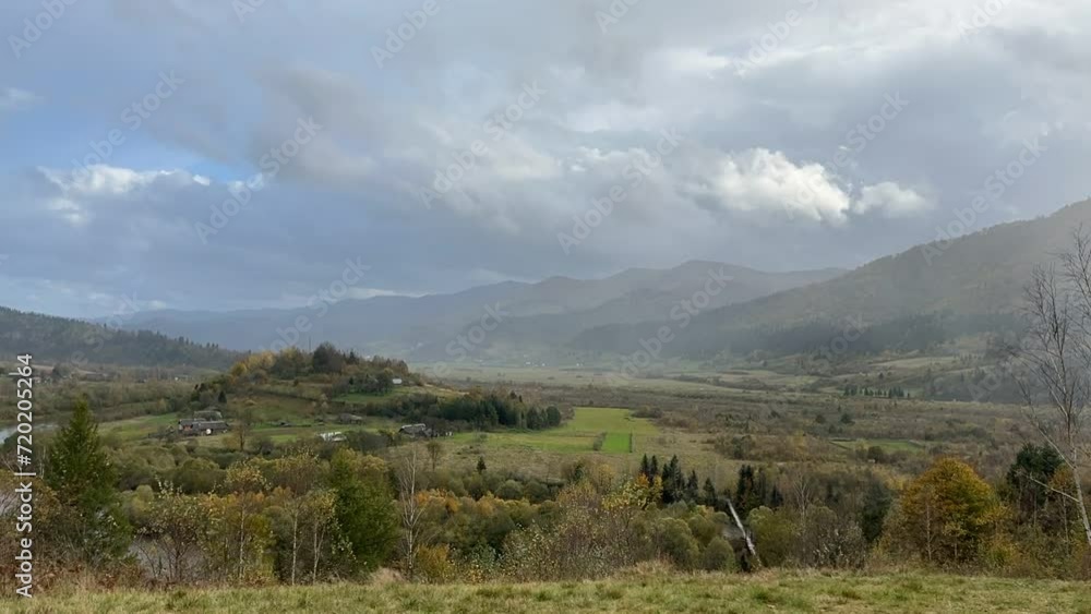 The landscape of Carpathian Mountains in the cloudy weather. Perfect weather condition in the spring season The landscape of Carpathian Mountains in the cloudy weather. Perfect weather condition in the spring season