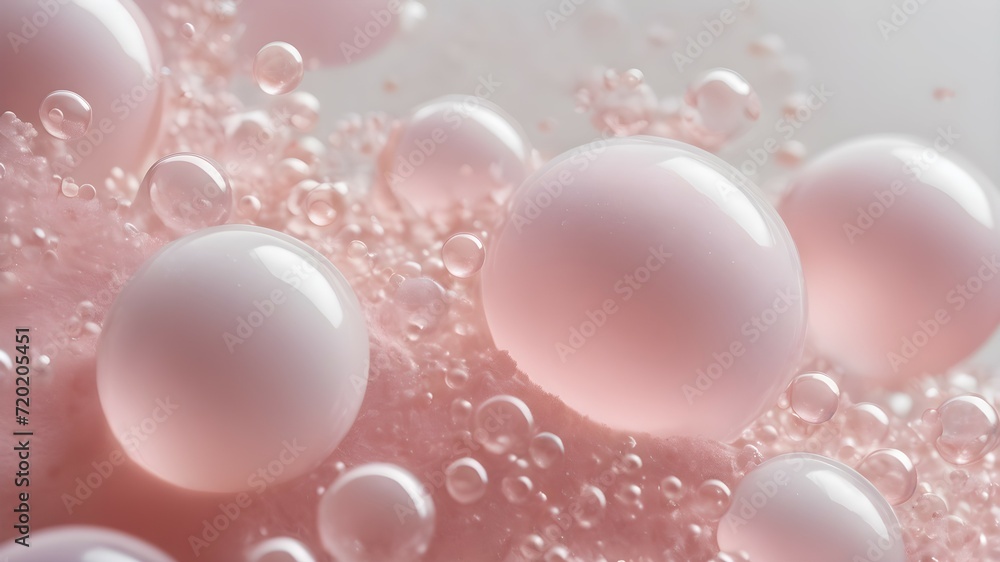 Pink soap bubbles and foam	