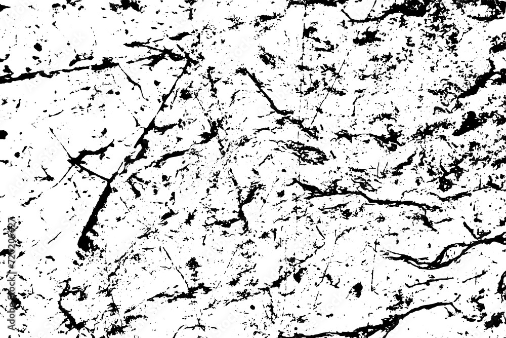 Vector grunge old concrete scratches texture. Black and white background.