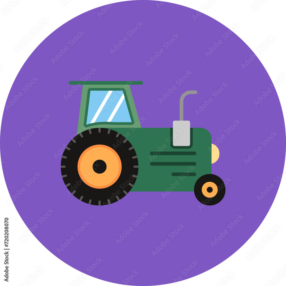 Tractor icon vector image. Can be used for Transport.