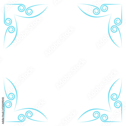 blue image frame pattern and corner