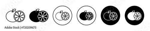 grape fruit simple icon collection set on white background color