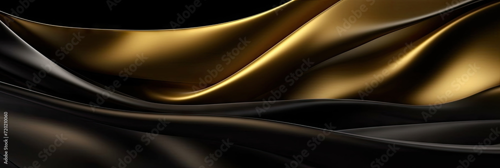 3d golden wave silk satin background. Abstract luxury swirling black gold background. Gold waves abstract background texture. 3d golden wave silk satin background. Abstract luxury swirling black gold background. Gold waves abstract background texture.