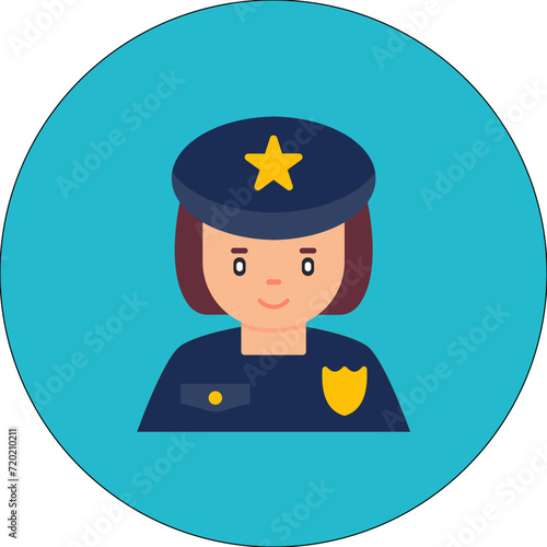 Lady Police icon vector image. Can be used for Police.